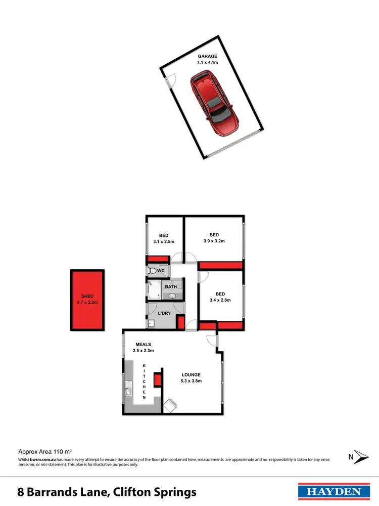 Floorplan of Homely house listing, 8 Barrands Lane, Clifton Springs VIC 3222