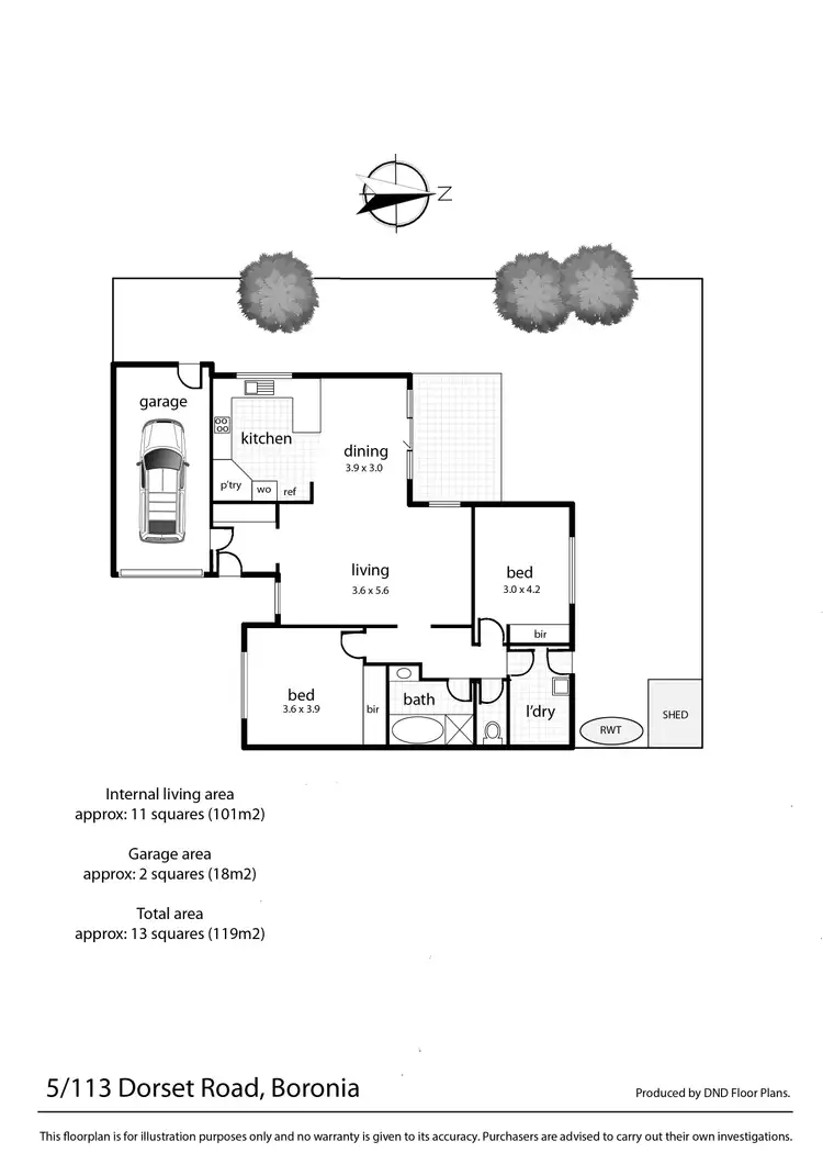 Floorplan of Homely unit listing, 5/113 Dorset Road, Boronia VIC 3155