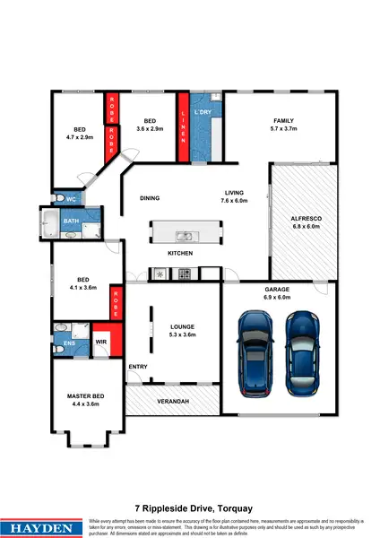 Floorplan of Homely house listing, 7 Rippleside Drive, Torquay VIC 3228