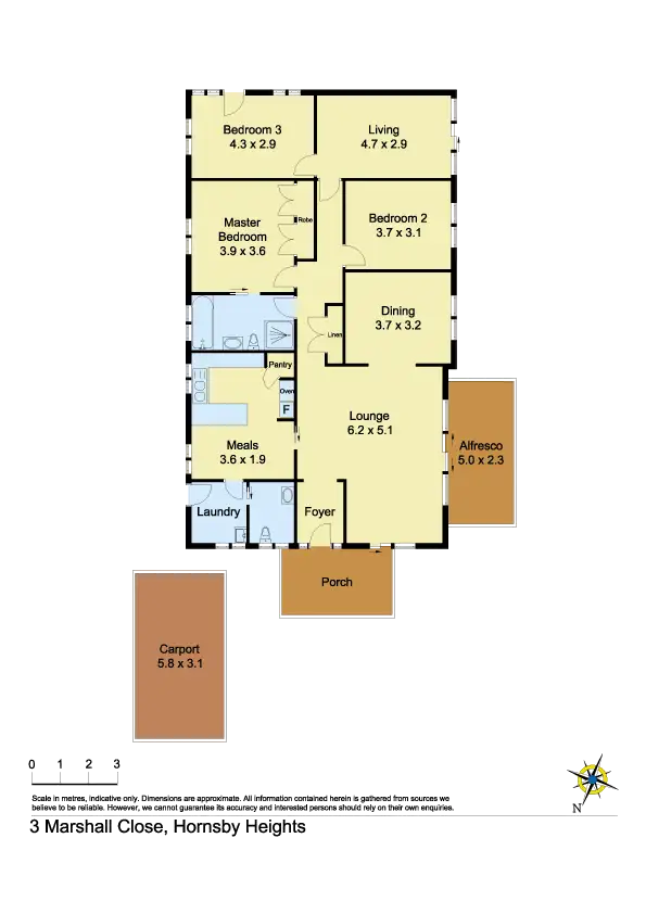 Floorplan of Homely house listing, 3 Marshall Close, Hornsby Heights NSW 2077