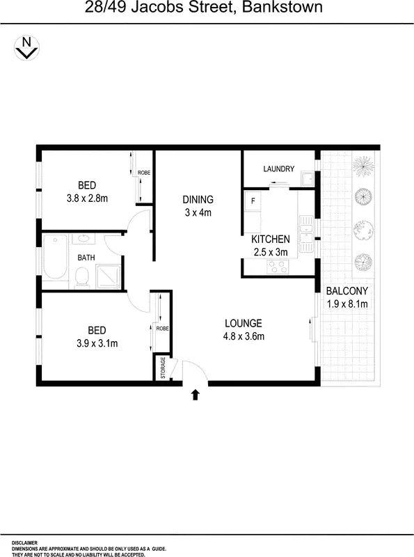 Floorplan of Homely unit listing, 28/49 Jacobs Street, Bankstown NSW 2200
