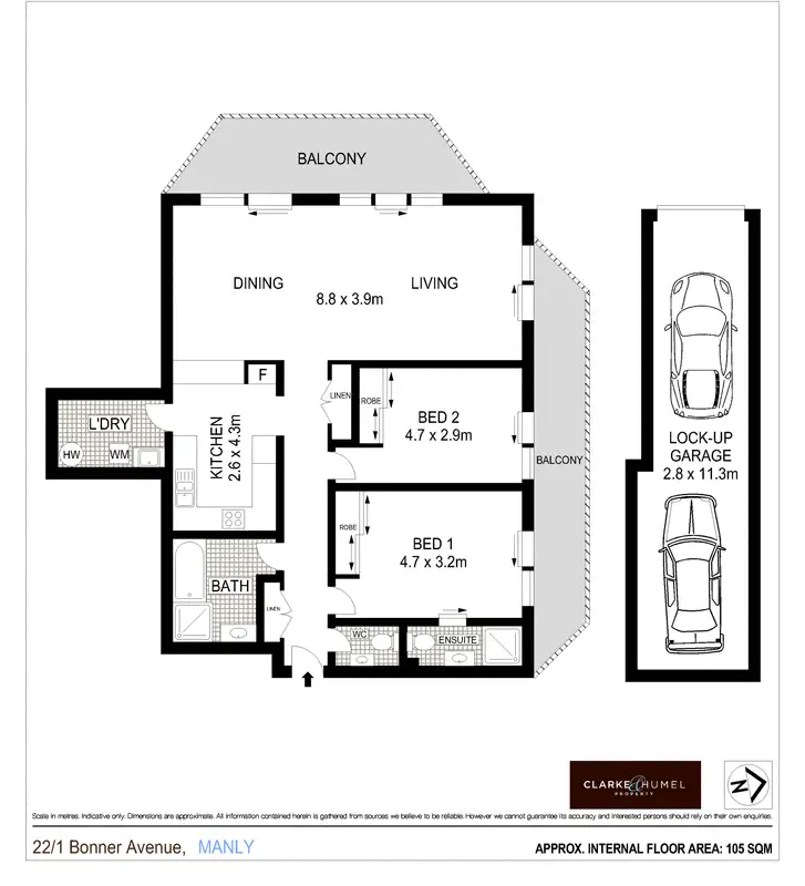 Floorplan of Homely apartment listing, 22/1 Bonner Avenue, Manly NSW 2095