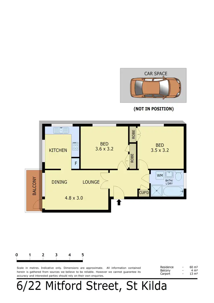 Floorplan of Homely apartment listing, 6/22 Mitford Street, St Kilda VIC 3182