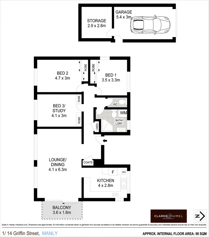 Floorplan of Homely apartment listing, 1/14 Griffin Street, Manly NSW 2095