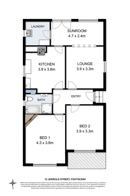 Floorplan of Homely house listing, 13 Jerrold Street, Footscray VIC 3011