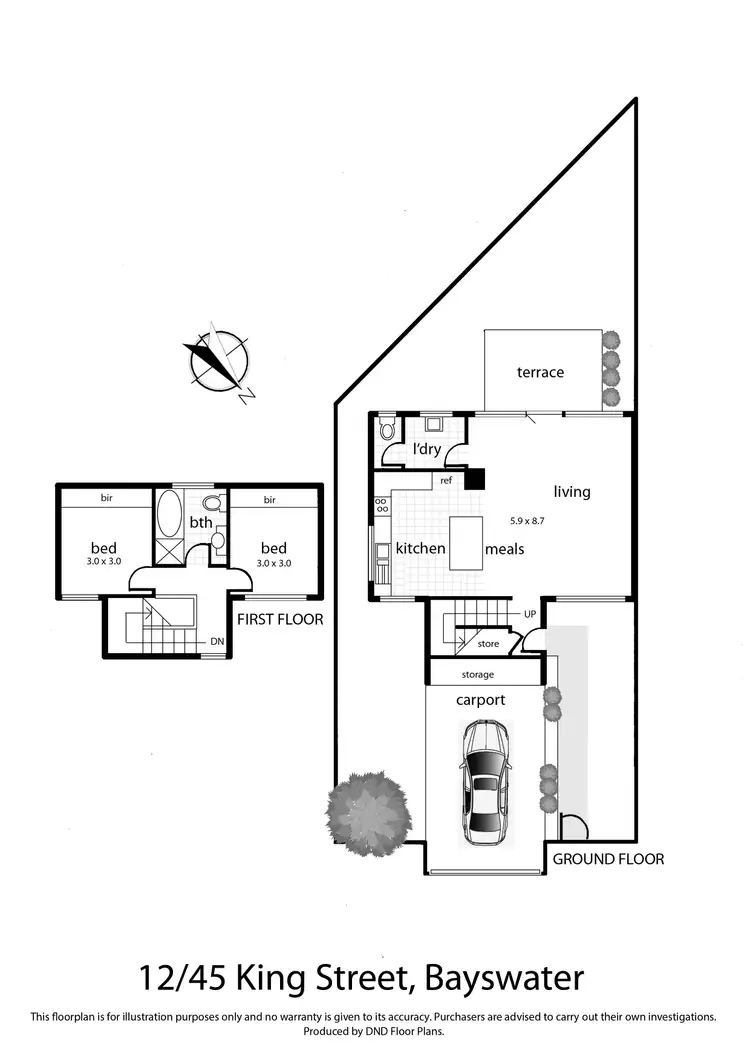 Floorplan of Homely townhouse listing, 12/45 King Street, Bayswater VIC 3153