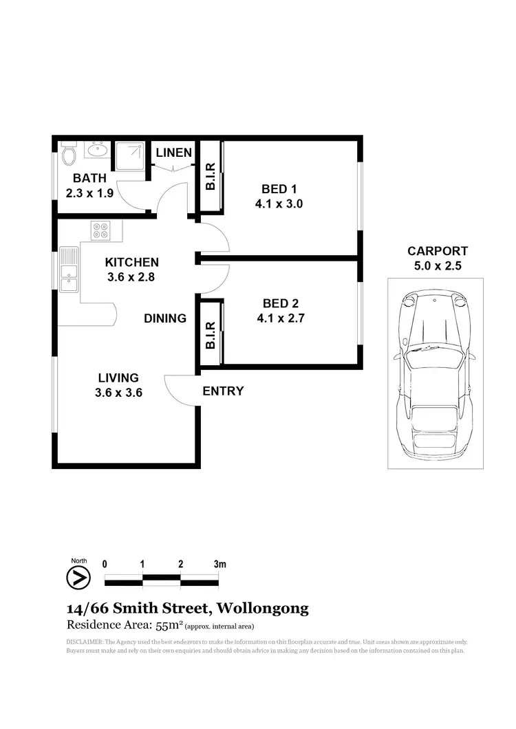 Floorplan of Homely apartment listing, 14/66 Smith Street, Wollongong NSW 2500