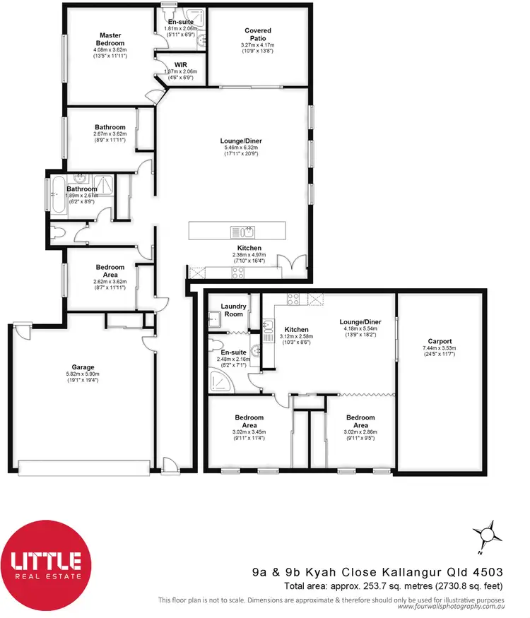 Floorplan of Homely semi-detached listing, 9a & 9b Kyah Close, Kallangur QLD 4503