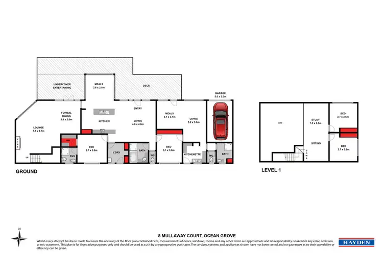 Floorplan of Homely house listing, 8 Mullaway Court, Ocean Grove VIC 3226