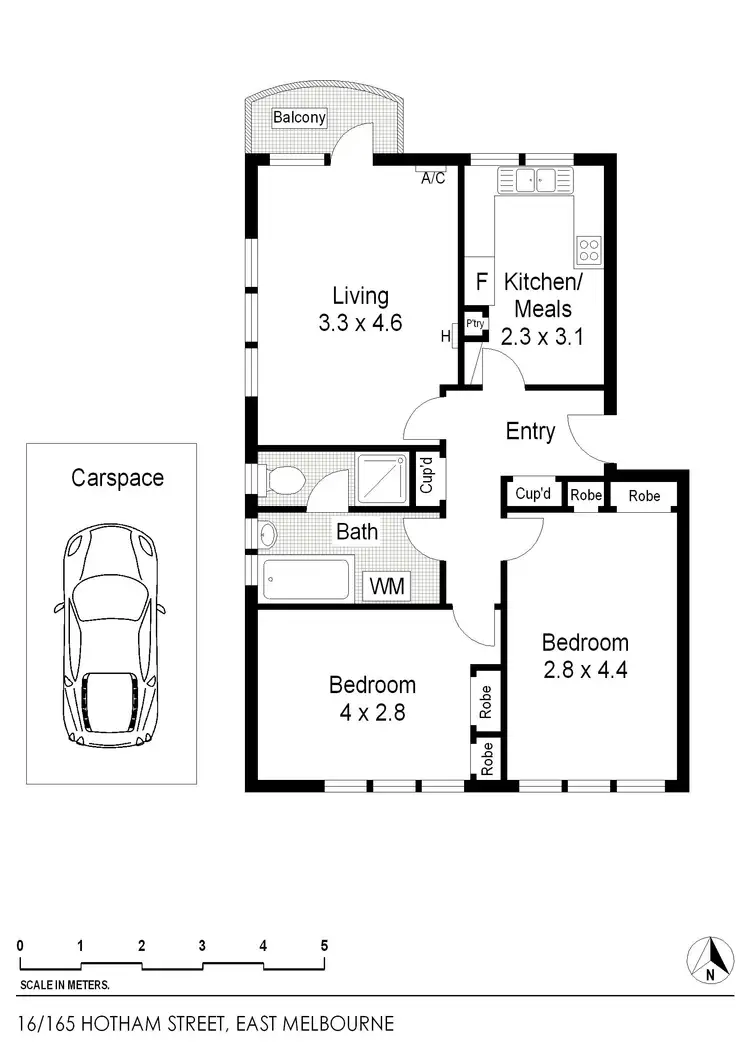 Floorplan of Homely apartment listing, 16/165 Hotham Street, East Melbourne VIC 3002