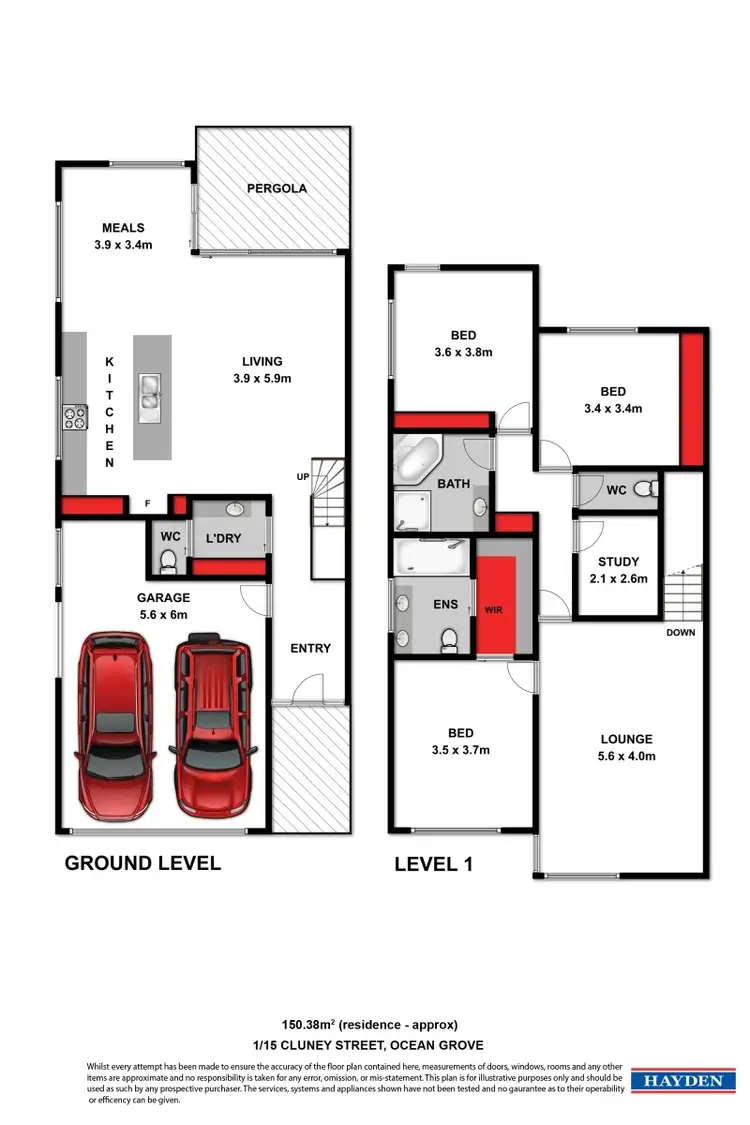Floorplan of Homely townhouse listing, 1/15 Cluney Street, Ocean Grove VIC 3226