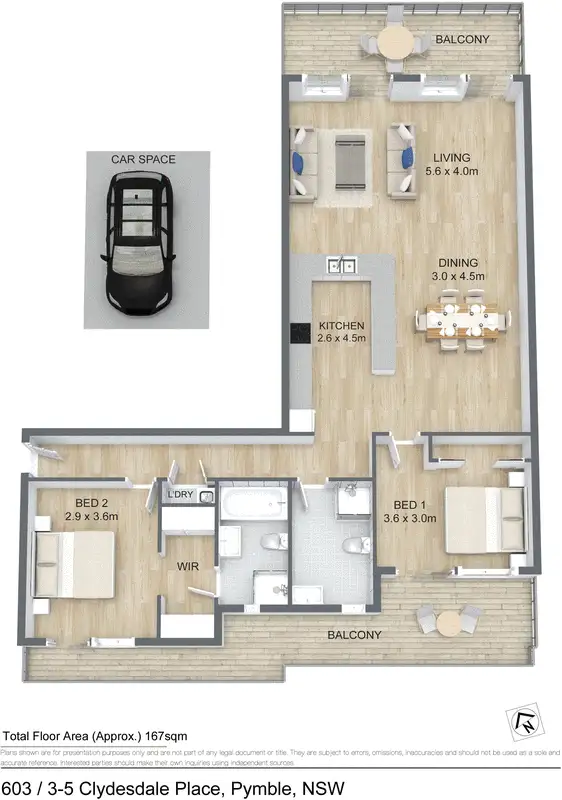 Floorplan of Homely apartment listing, 603/3-5 Clydesdale Place, Pymble NSW 2073