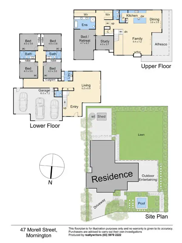 Floorplan of Homely house listing, 47 Morell Street, Mornington VIC 3931