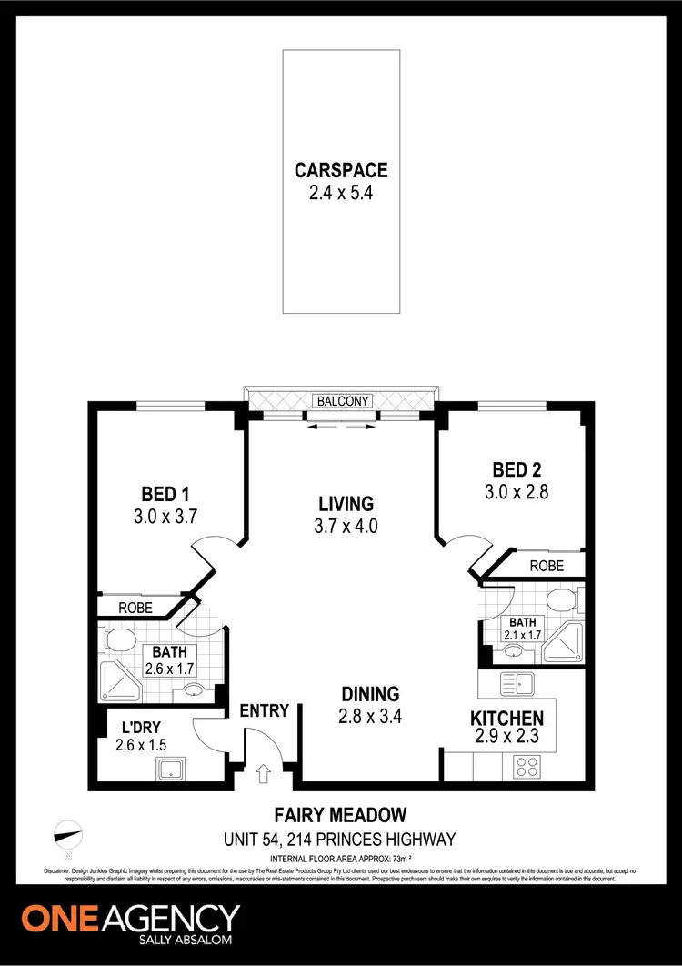 Floorplan of Homely apartment listing, 54/214 Princes Highway, Fairy Meadow NSW 2519