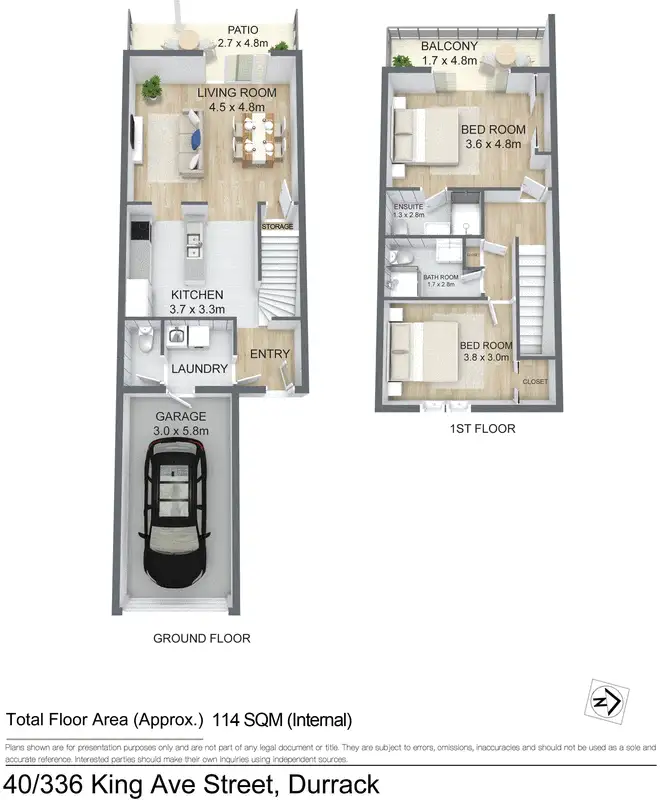 Floorplan of Homely townhouse listing, 40/336 King Avenue, Durack QLD 4077
