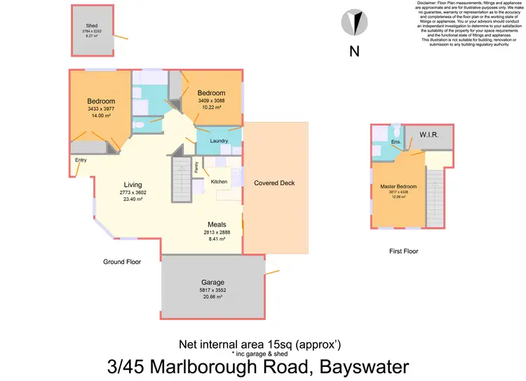 Floorplan of Homely townhouse listing, 3/45 Marlborough Road, Bayswater VIC 3153