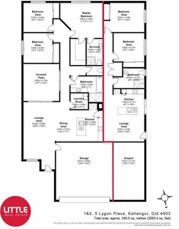 Floorplan of Homely semi-detached listing, 1&2/5 Lygon Place, Kallangur QLD 4503