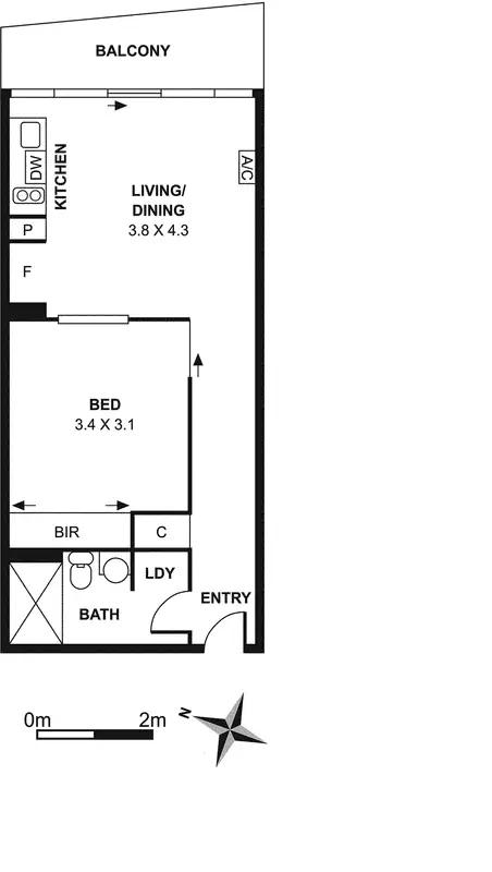 Floorplan of Homely apartment listing, 2704/7 Katherine Place, Melbourne VIC 3000