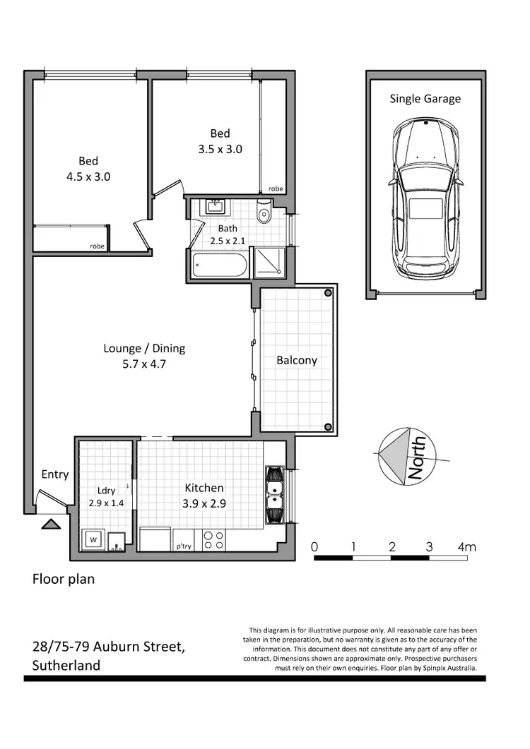 Floorplan of Homely unit listing, 28/75-79 Auburn Street, Sutherland NSW 2232