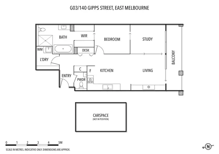 Floorplan of Homely apartment listing, G03/140 Gipps Street, East Melbourne VIC 3002