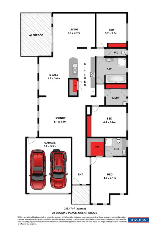 Floorplan of Homely house listing, 20 Seawind Place, Ocean Grove VIC 3226
