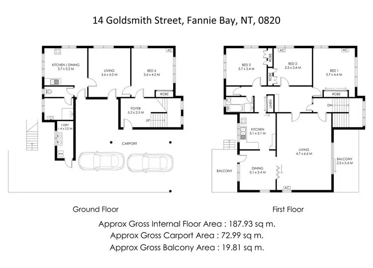 Floorplan of Homely house listing, 14 Goldsmith Street, Parap NT 820