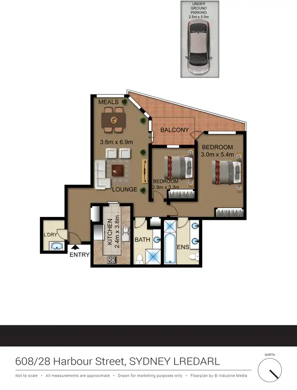 Floorplan of Homely apartment listing, 607/28 Harbour Street, Sydney NSW 2000