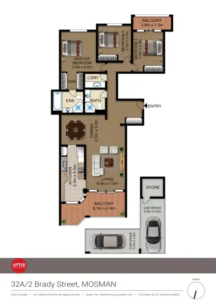 Floorplan of Homely apartment listing, 32a/2 Brady Street, Mosman NSW 2088