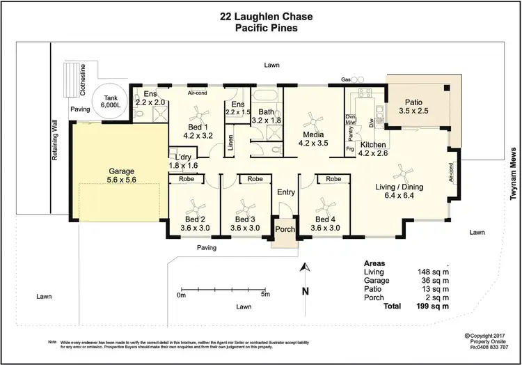 Floorplan of Homely house listing, 22 Laughlen Chase, Pacific Pines QLD 4211