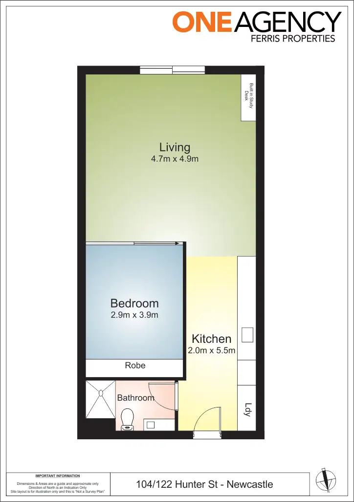 Floorplan of Homely apartment listing, 104/122 Hunter Street, Newcastle NSW 2300