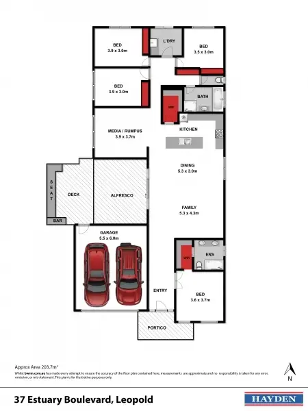 Floorplan of Homely house listing, 37 Estuary Boulevard, Leopold VIC 3224
