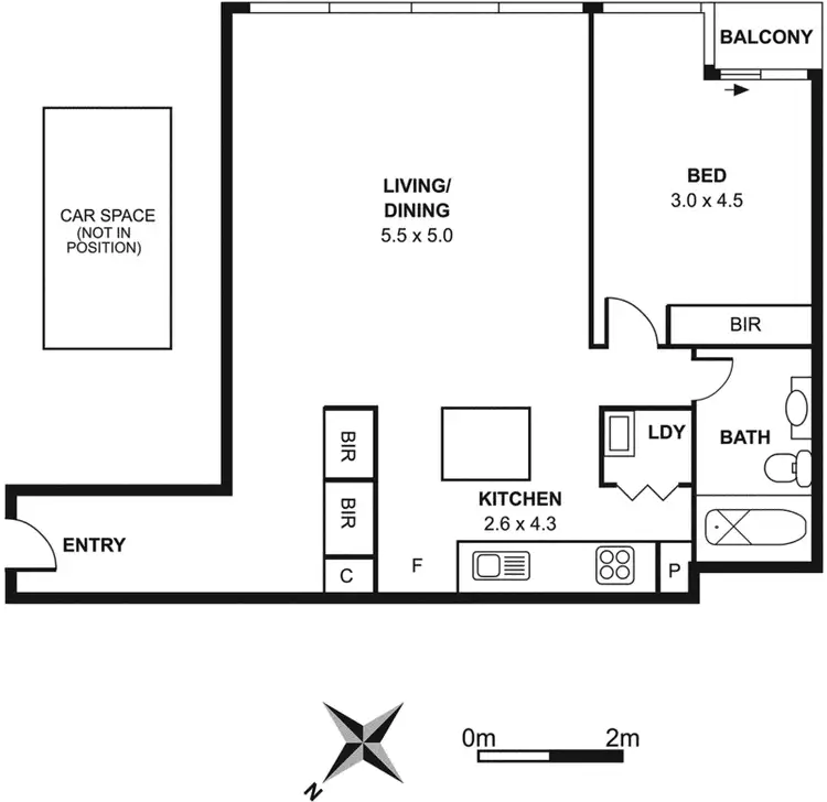 Floorplan of Homely apartment listing, 505/368 Little Collins Street, Melbourne VIC 3000