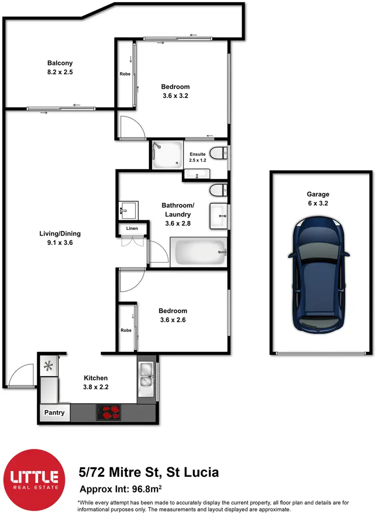 Floorplan of Homely apartment listing, 5/72 Mitre Street, St Lucia QLD 4067