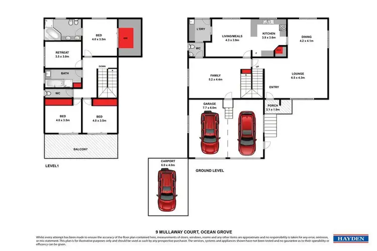 Floorplan of Homely house listing, 9 Mullaway Court, Ocean Grove VIC 3226