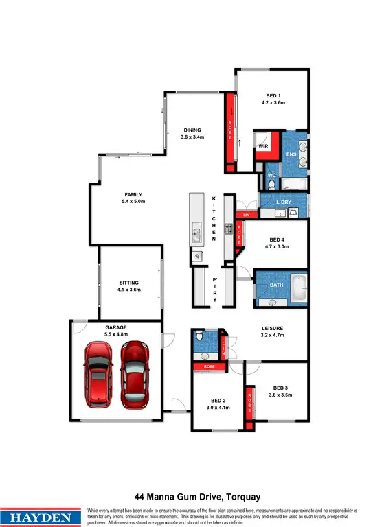 Floorplan of Homely house listing, 44 Manna Gum Drive, Torquay VIC 3228