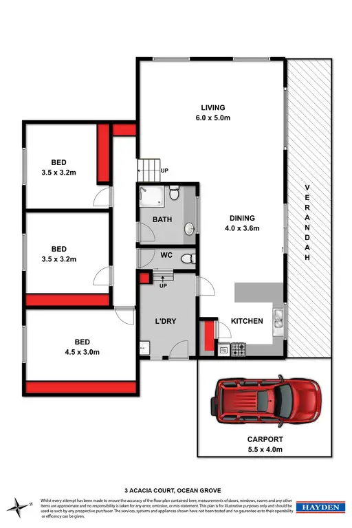 Floorplan of Homely house listing, 3 Acacia Court, Ocean Grove VIC 3226