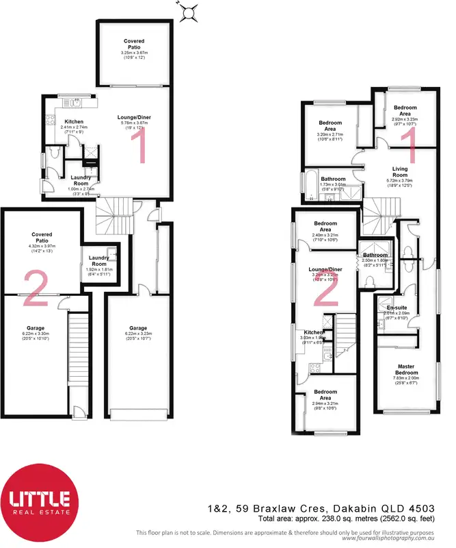 Floorplan of Homely semi-detached listing, 1&2/59 Braxlaw Crescent, Dakabin QLD 4503
