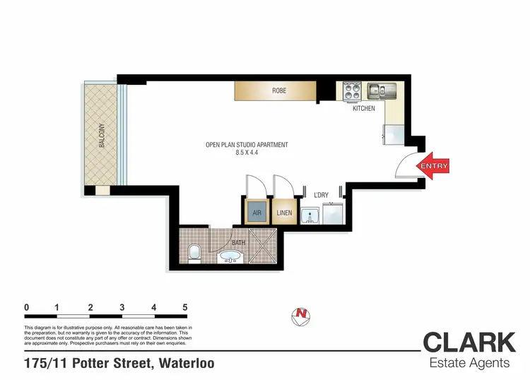 Floorplan of Homely apartment listing, 175/11 Potter Street, Waterloo NSW 2017
