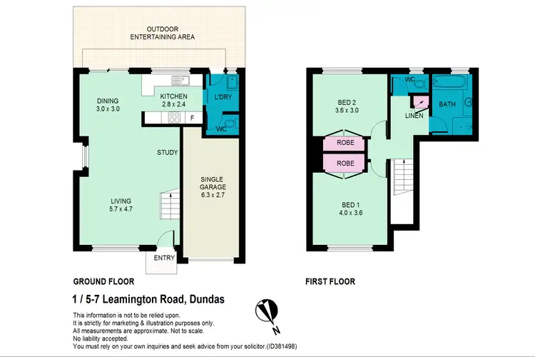 Floorplan of Homely townhouse listing, 1/5-7 Leamington Road, Dundas NSW 2117