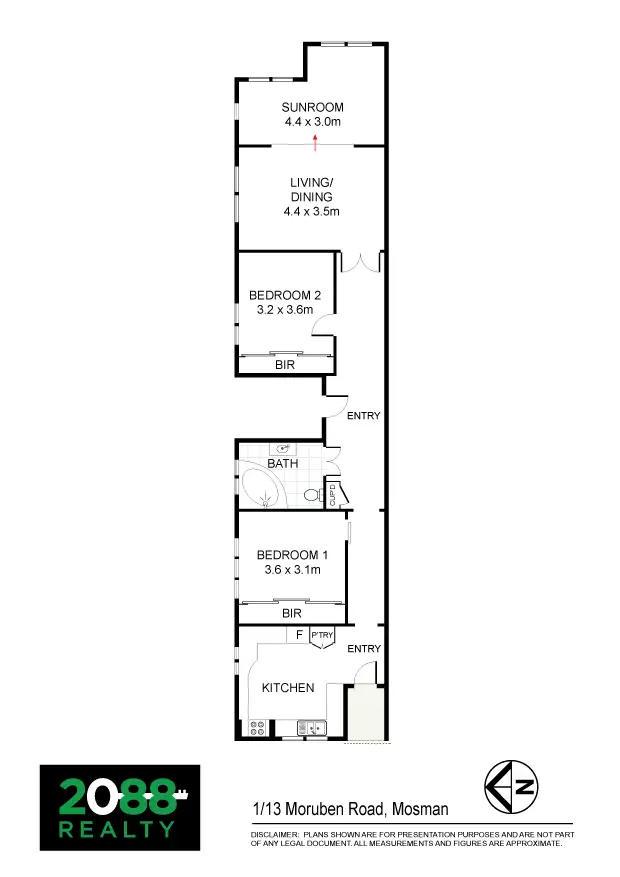 Floorplan of Homely apartment listing, 1/13 Moruben Road, Mosman NSW 2088