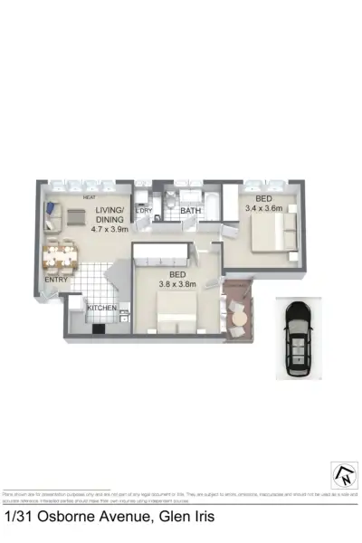 Floorplan of Homely apartment listing, 1/31 Osborne Avenue, Glen Iris VIC 3146