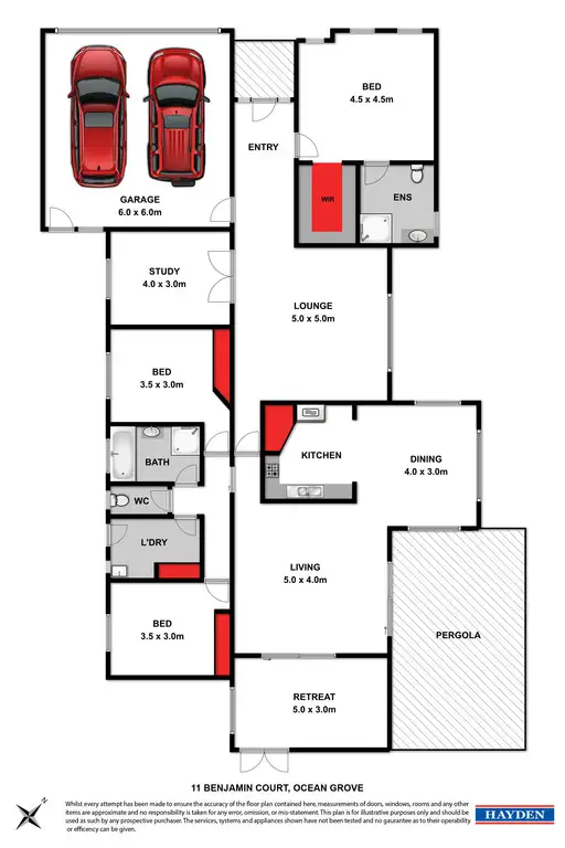 Floorplan of Homely house listing, 11 Benjamin Court, Ocean Grove VIC 3226