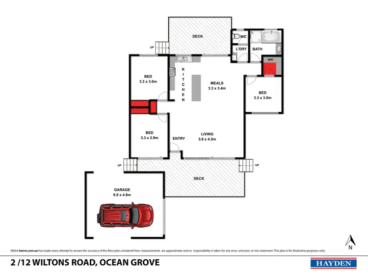 Floorplan of Homely unit listing, 2/12 Wiltons Road, Ocean Grove VIC 3226