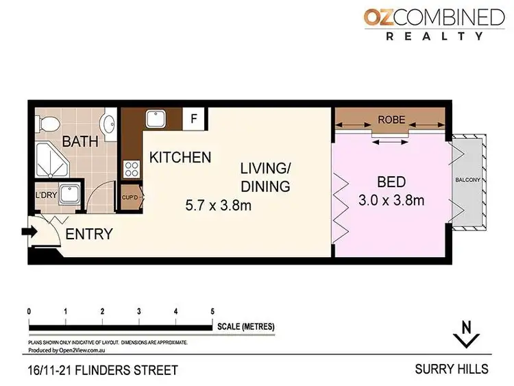 Floorplan of Homely apartment listing, 16/11-21 Flinders Street, Surry Hills NSW 2010