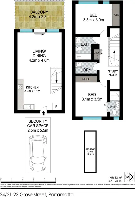 Floorplan of Homely apartment listing, 24/21-23 Grose Street, Parramatta NSW 2150