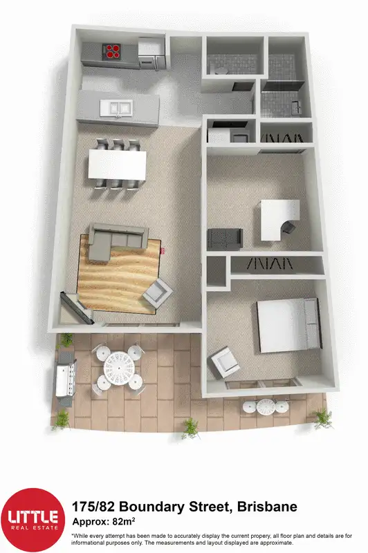 Floorplan of Homely apartment listing, 175/82 Boundary Street, Brisbane City QLD 4000
