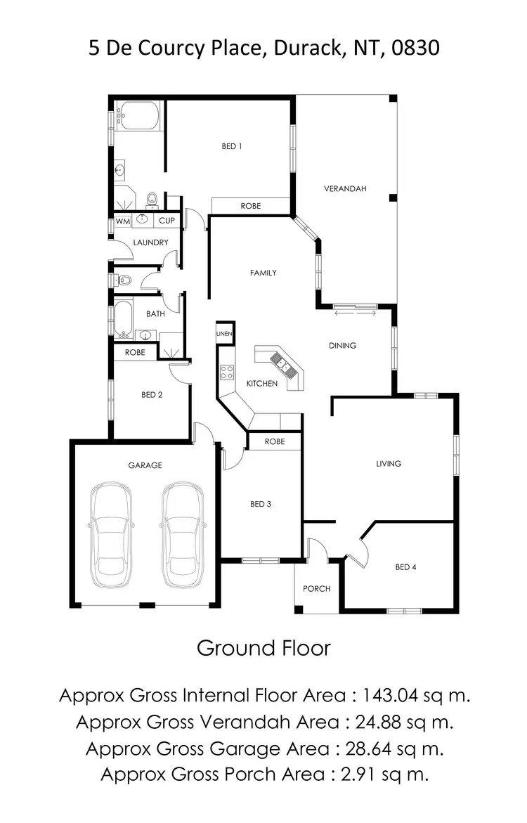 Floorplan of Homely house listing, 5 De Courcy Place, Durack NT 830