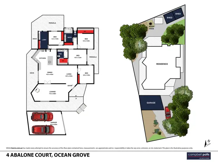 Floorplan of Homely house listing, 4 Abalone Court, Ocean Grove VIC 3226