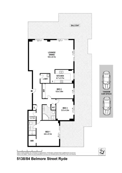 Floorplan of Homely apartment listing, 5138/84 Belmore Street, Ryde NSW 2112