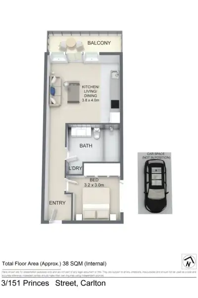 Floorplan of Homely apartment listing, 3/151 Princes Street, Carlton VIC 3053